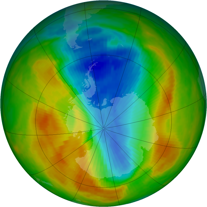 Antarctic ozone map for 02 November 1983